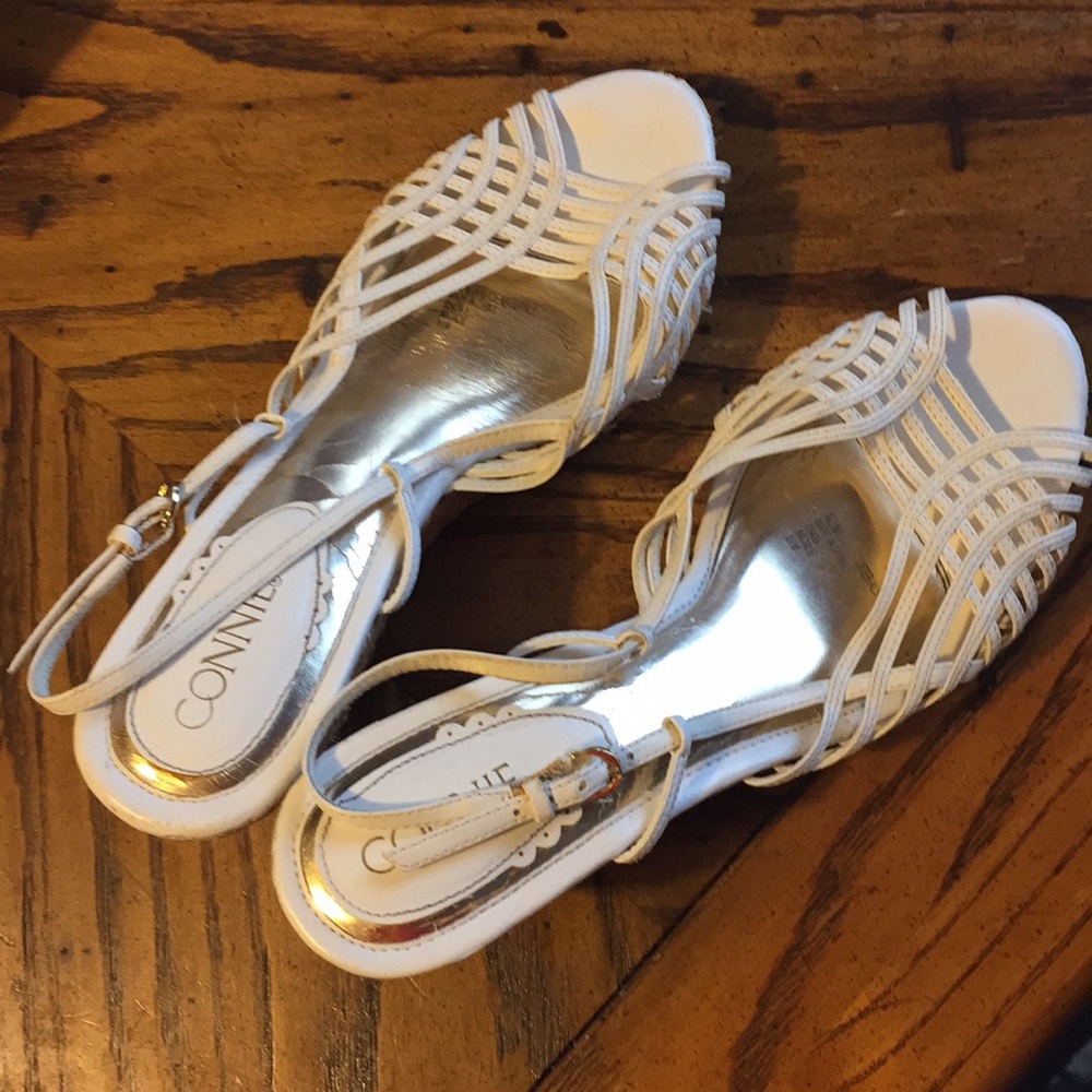 Connie Natalie White wedge sandal
